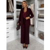 Vínový nohavicový elegantný kostým MIRANJO