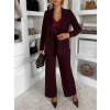 Vínový nohavicový elegantný kostým MIRANJO