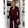 Vínový nohavicový elegantný kostým MIRANJO