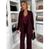 Vínový nohavicový elegantný kostým MIRANJO