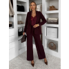 Vínový nohavicový elegantný kostým MIRANJO