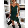 Zelená saténová krajková košilka šaty ZOMARI (Veľkosť ONESIZE)