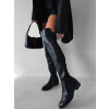 Čierne kožené vysoké koženkové čižmy TREGA