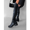 Čierne kožené vysoké koženkové čižmy TREGA