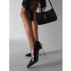 Čierne lesklé lodičky na podpätku TREGON