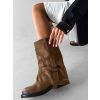 Hnědé kovbojské nízké kozačky MERYN s přezkou (Veľkosť 36)