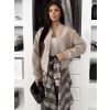 Béžová krátká stylová mikinová bundička NOMURIA (Veľkosť ONESIZE)