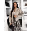 Béžová krátká stylová mikinová bundička NOMURIA (Veľkosť ONESIZE)
