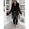 Černá zimní prošívaná vypasovaná bunda BRUNEVA s vázáním (Veľkosť L/XL)
