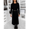 Černé maxi dlouhé oversize šaty RAVONI (Veľkosť L/XL)