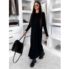 Černé maxi dlouhé oversize šaty RAVONI (Veľkosť L/XL)