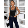 Čierne trblietavé elegantné body ZENVIRA s kamienkami