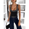 Čierne trblietavé elegantné body ZENVIRA s kamienkami