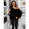 Čierny oversized elegantný sveter ZYRMINA