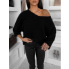 Čierny oversized elegantný sveter ZYRMINA