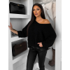 Čierny oversized elegantný sveter ZYRMINA