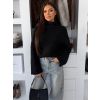Černý pletený svetr LUREVIA (Veľkosť ONESIZE)