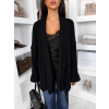 Černý svetrový oversize cardigan RATALA (Veľkosť ONESIZE)