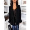 Černý svetrový oversize cardigan RATALA (Veľkosť ONESIZE)