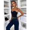 Tmavo modrý džínsový korzet HELORIX