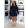 Tmavo modrý teplákový komplet LUNIVON so sukňou