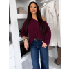 Vínový elegantný sveter ZYRMINA