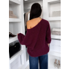 Vínový elegantný sveter ZYRMINA