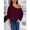 Vínový elegantný sveter ZYRMINA