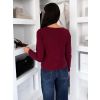 Vínový elegantní svetřík CRASTINA s knoflíky (Veľkosť ONESIZE)