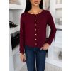 Vínový elegantní svetřík CRASTINA s knoflíky (Veľkosť ONESIZE)