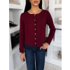 Vínový elegantný svetrík CRASTINA s gombíkmi