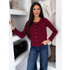 Vínový elegantný svetrík CRASTINA s gombíkmi
