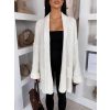Bílý svetrový stylový cardigan RATALA (Veľkosť ONESIZE)