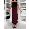 Bordó elegantní saténová midi sukně SKAYA (Veľkosť ONESIZE)
