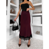 Bordová elegantná saténová midi sukňa SKAYA