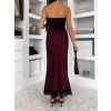 Bordó elegantní saténová midi sukně SKAYA (Veľkosť ONESIZE)