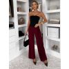 Bordó volné elegantní kalhoty IRAVELL (Veľkosť ONESIZE)