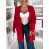 Červený dlouhý svetr SIVANY na knoflíky (Veľkosť ONESIZE)