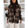 Hnědá kostkovaná károvaná košile RUSTIC s kapucí (Veľkosť ONESIZE)