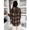 Hnědá kostkovaná károvaná košile RUSTIC s kapucí (Veľkosť ONESIZE)