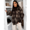 Hnědá kostkovaná károvaná košile RUSTIC s kapucí (Veľkosť ONESIZE)