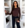 Hnědý krátký svetřík ADIVOA (Veľkosť ONESIZE)