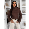 Hnedý štýlový krátky sveter LUREVIA