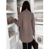 Hnědý svetrový stylový cardigan RATALA (Veľkosť ONESIZE)