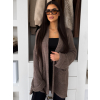 Hnědý svetrový stylový cardigan RATALA (Veľkosť ONESIZE)