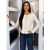Krémový elegantný svetrík CRASTINA na gombíky