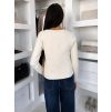 Krémový elegantní svetřík CRASTINA na knoflíky (Veľkosť ONESIZE)