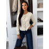 Krémový elegantní svetřík CRASTINA na knoflíky (Veľkosť ONESIZE)
