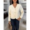 Krémový elegantní svetřík ZANOVIA s knoflíky (Veľkosť ONESIZE)