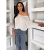 Krémový oversize top CRYMORA s 3/4 rukávem (Veľkosť ONESIZE)